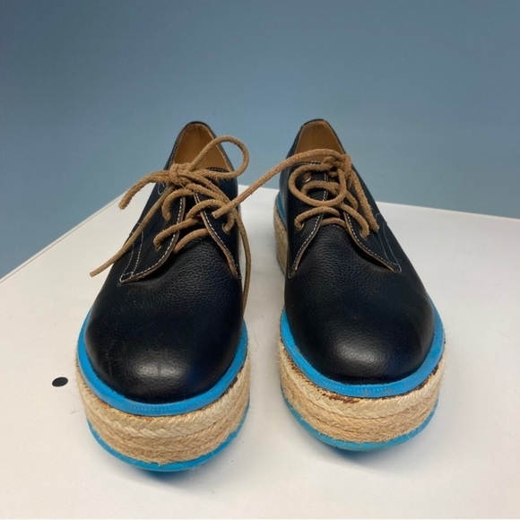 JOHN FLUEVOG Sz 7 Espadrille Sole Leather Lace Up Sneakers Shoes - Picture 2 of 16